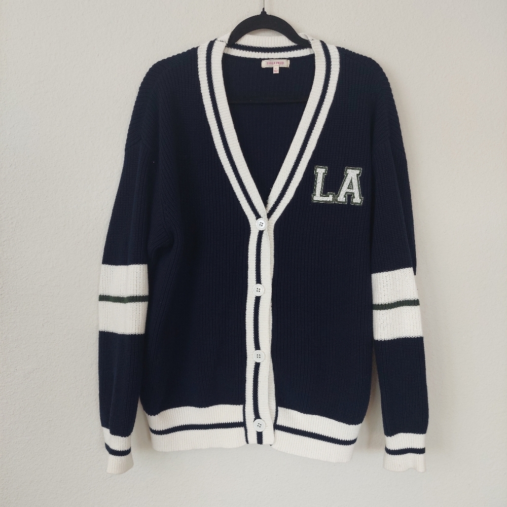 Stella Tweed LA V-neck Women's Sweater Cardigan Size XL